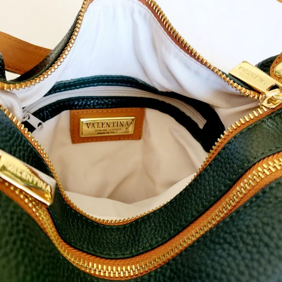 Valentina Italian Pebbled Leather Sling Bag Backpack Purse  display picture 1